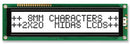 MIDAS MC22008B6W-FPTLW-V2 Alphanumeric LCD, 20 x 2, Black on White, 5V, Parallel, English, Japanese, Transflective