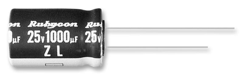 RUBYCON 25ZL330MEFCT810X12.5 Electrolytic Capacitor, Miniature, 330 &micro;F, 25 V, ZL Series, &plusmn; 20%, Radial Leaded, 10 mm