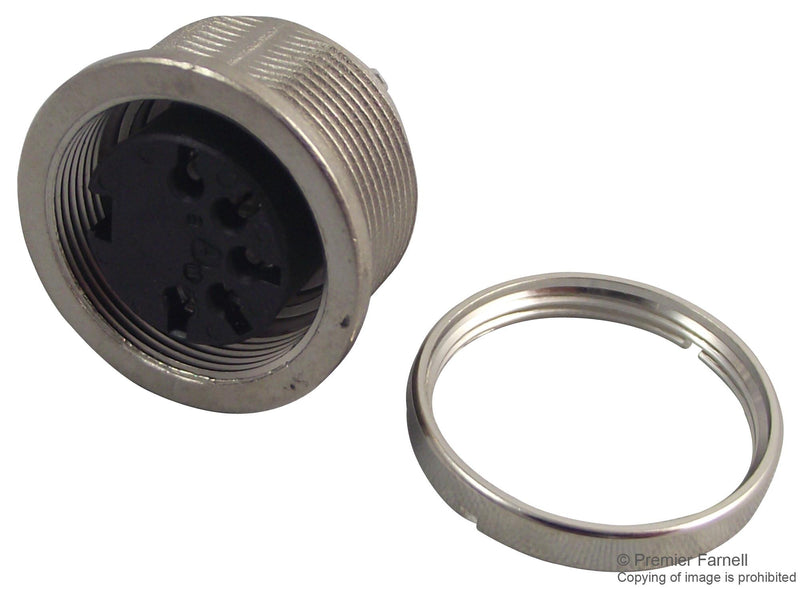 AMPHENOL SINE/TUCHEL T 3638 000 Circular Connector, Front Mounting, Ring Nut, C091A Series, Wall Mount Receptacle, 12 Contacts