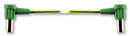 STAUBLI 55.3210-300-20 Test Lead, 6mm Spring Loaded Socket to 6mm Spring Loaded Socket, Green, Yellow, 3 m