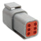 AMPHENOL SINE/TUCHEL ATM04-6P Connector Housing, ATM Series, Receptacle, 6 Ways, ATM Series Pin Contacts