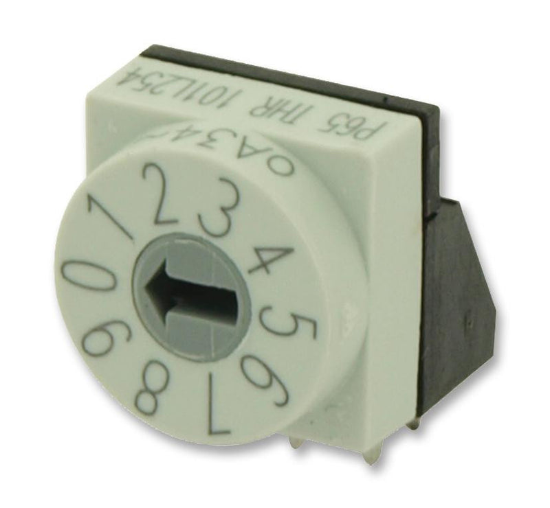 HARTMANN CONCO P65THR103L254 Rotary Coded Switch, Through Hole, 16 Position, 42 V, Hexadecimal, 200 mA