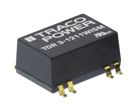 TRACOPOWER TDR 3-2423WISM Isolated Board Mount DC/DC Converter, 2 Output, 3 W, 15 V, 100 mA, -15 V, 100 mA