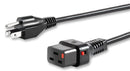 SCHAFFNER IL19-US1-SJT-3150-183 Mains Power Cord, IEC 60320 C19, Mains Plug, USA, NEMA 5-15P, 6 ft, 1.83 m, Black