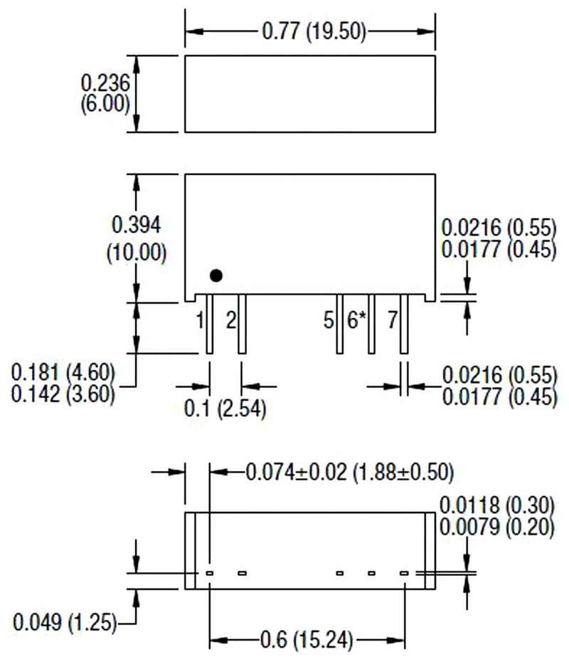 Murata Power Solutions NMV0505SC Isolated Board Mount DC/DC Converter 3kV Isolation ITE 2 Output 1 W 5 V 100 mA -5