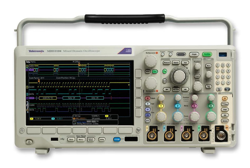 TEKTRONIX MDO3024 Oscilloscope, MDO3000 Series, 4 Analogue, 200 MHz, 2.5 GSPS, 10 Mpts, 2 ns