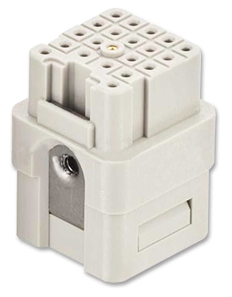 HARTING 09 12 021 3101 Heavy Duty Connector Insert, Less Contacts, Han Q High Density Series, Receptacle, 3A, 21 Contacts