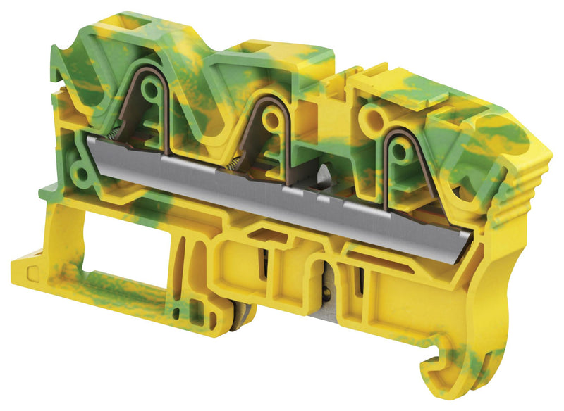 Entrelec - TE Connectivity 1SNK708151R0000 DIN Rail Mount Terminal Block 3 Ways 24 AWG 8 6 mm&sup2; Push In