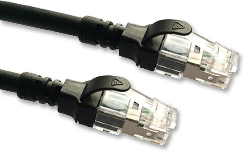 VIDEK 2996AS-10BK Ethernet Cable, Patch Lead, Cat6a, RJ45 Plug to RJ45 Plug, Black, 10 m