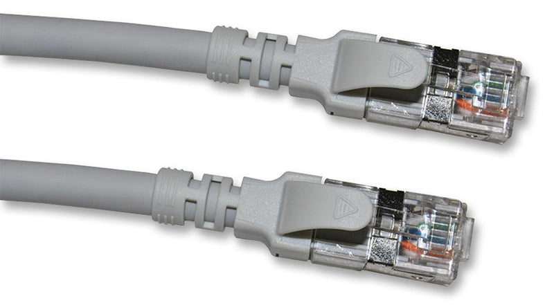 VIDEK 2996AS-10GY Ethernet Cable, Patch Lead, Cat6a, RJ45 Plug to RJ45 Plug, Grey, 10 m