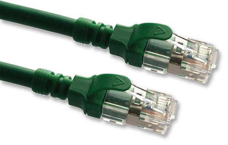 VIDEK 2996AS-3G Ethernet Cable, Patch Lead, Cat6a, RJ45 Plug to RJ45 Plug, Green, 3 m