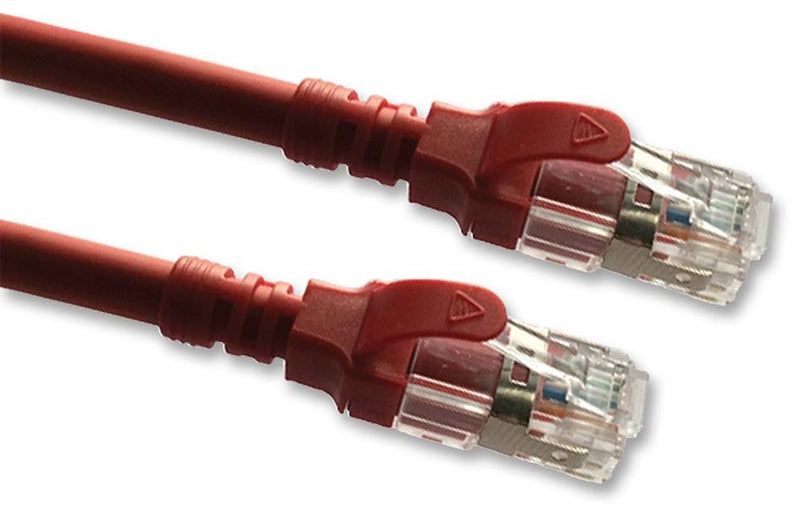 VIDEK 2996AS-3R Ethernet Cable, Patch Lead, Cat6a, RJ45 Plug to RJ45 Plug, Red, 3 m