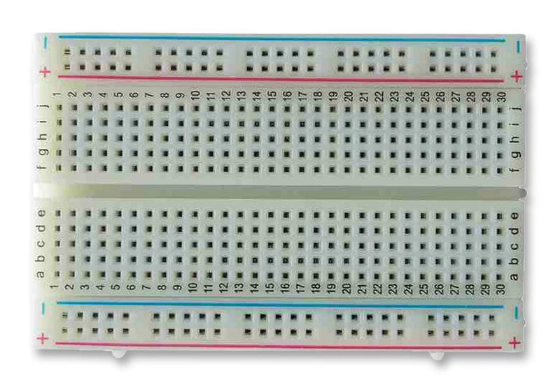 MULTICOMP MCBB400 Breadboard, Solderless, ABS (Acrylonitrile Butadiene Styrene), 8.3mm, 54.5mm x 83.5mm