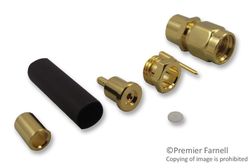 AMPHENOL CONNEX 132193 RF / Coaxial Connector, SMA Coaxial, Straight Plug, Solder, 50 ohm, RG178B, RG196A, Brass