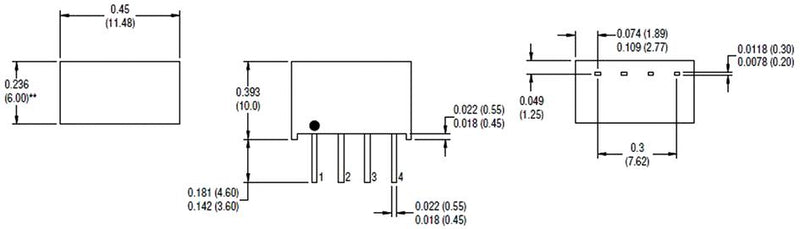 Murata Power Solutions NME2405SC NME2405SC Isolated Through Hole DC/DC Converter ITE 1:1 1 W Output 5 V 200 mA