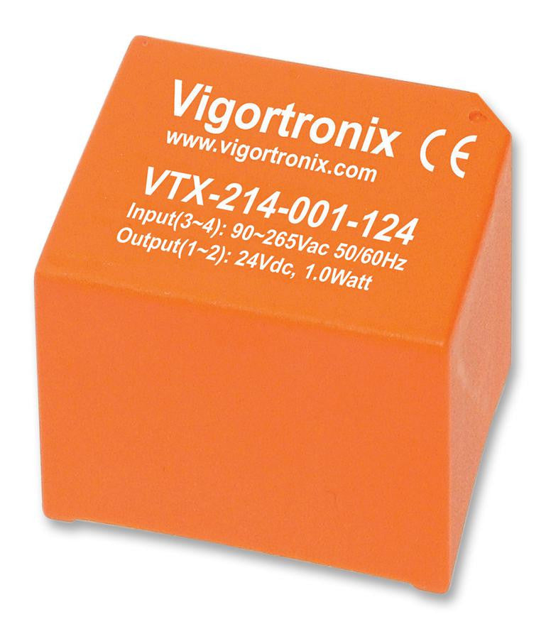 VIGORTRONIX VTX-214-001-115 AC/DC PCB Mount Power Supply (PSU), Class II, 1 Output, 1 W, 15 V, 67 mA