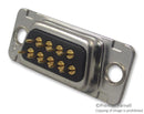 AMPHENOL L177DFE09ST D Sub Connector, 9 Contacts, Receptacle, DE, DF Series, Steel Body, Through Hole