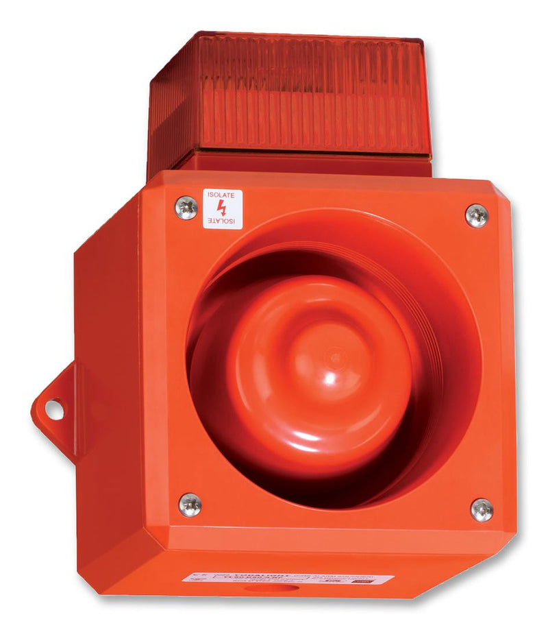 CLIFFORD AND SNELL YL50/L50/R/RF/WR Beacon / Sounder, Industrial, Red, Flashing, Multiple Tones, 110dB, 115VAC, IP65