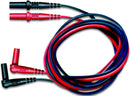 POMONA 5907A Test Lead Set, 4mm Banana Plug to 4mm Right Angle Banana Plug, 1 kV, 10 A, 1.219 m, 2 Leads