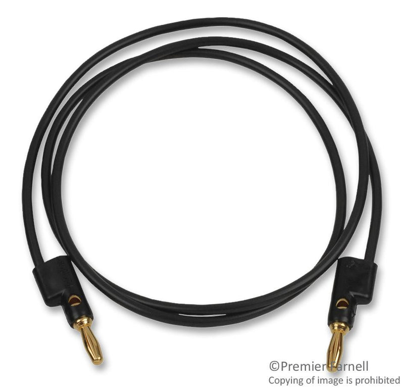 POMONA 2948-36-0 Test Lead, 4mm Banana Plug to 4mm Banana Plug, Black, 60 V, 15 A, 914 mm