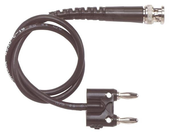 POMONA 4530-C-60 Test Lead, BNC Plug to 4mm Double Banana Plug & 4mm Single Banana Plug, Black, 60 V, 1.524 m