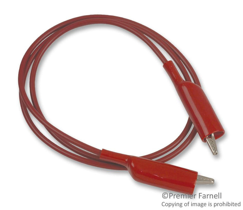 POMONA AL-B-36-2 Test Lead, Crocodile Clip to Crocodile Clip, Red, 60 V, 5 A, 914.4 mm