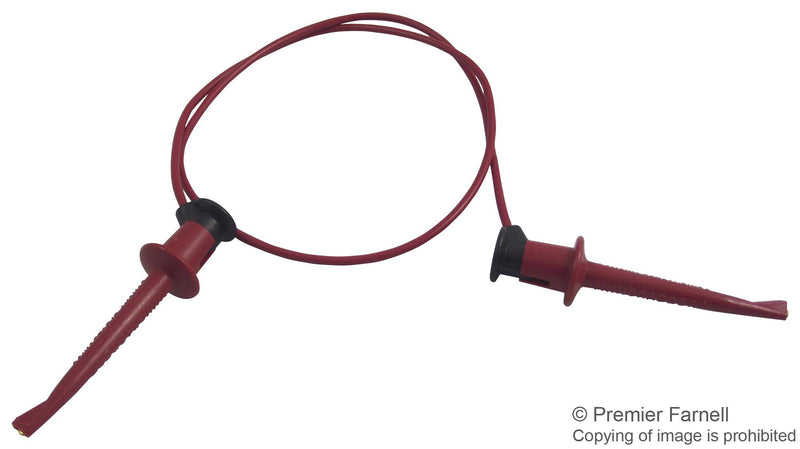 POMONA 3781-18-2 Minigrabber&reg; Test Clip Patch Cord, 18", Red