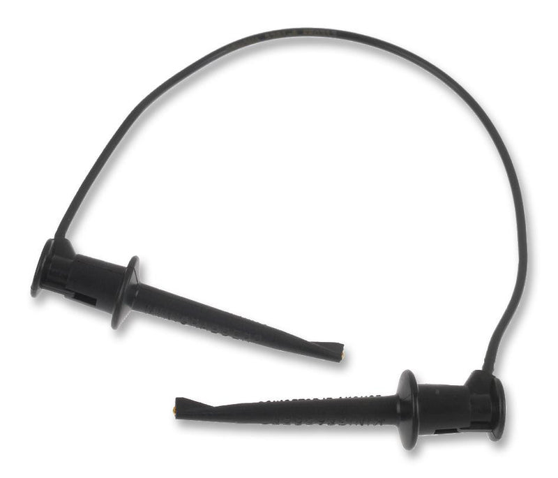 POMONA 3781-8-0 Minigrabber&reg; Test Clip Patch Cord, 8", Black