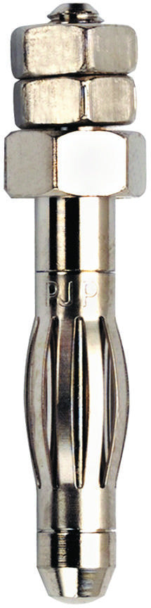 POMONA 72918 Banana Test Connector, 4mm, Plug, Panel Mount, 36 A, 5 kV, Nickel Plated Contacts, Natural