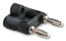 POMONA 4898-0 Banana Test Connector, Plug, Cable Mount, 15 A, 5 kV, Nickel Plated Contacts, Black