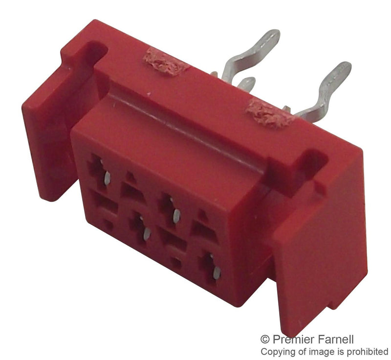 AMP - TE CONNECTIVITY 338068-4 Wire-To-Board Connector, 1.27 mm, 4 Contacts, Receptacle, Micro-MaTch Series, Through Hole, 2 Rows