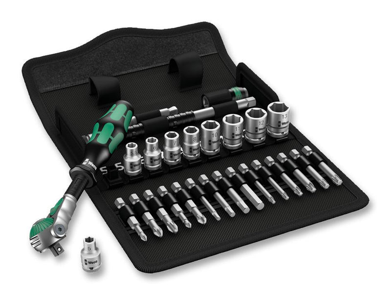 WERA 8100 SA 6 ZYKLOP SPEED-KNARRENSATZ 1/4&quot; SPEED RATCHET SET, 1/4", 28PCS