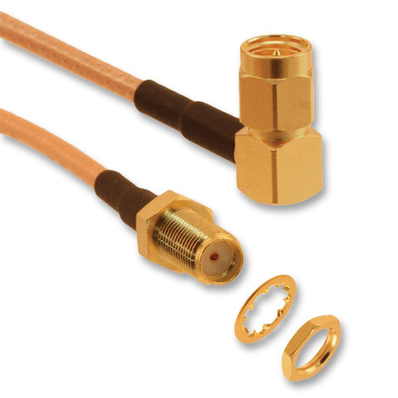 AMPHENOL CONNEX 135111-02-M1.00 RF / Coaxial Cable Assembly, SMA Right Angle Plug, SMA Bulkhead Jack, RG174/U, 50 ohm, 39.37 ", 1 m