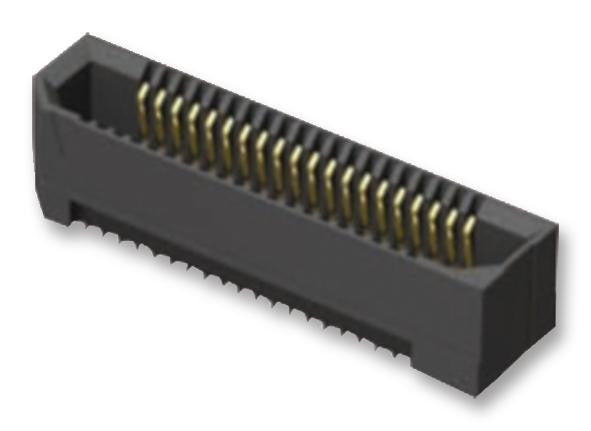 SAMTEC ERF8-040-01-L-D-RA-TR Board-To-Board Connector, 0.8 mm, 80 Contacts, Receptacle, ERF8-RA Series, Surface Mount, 2 Rows