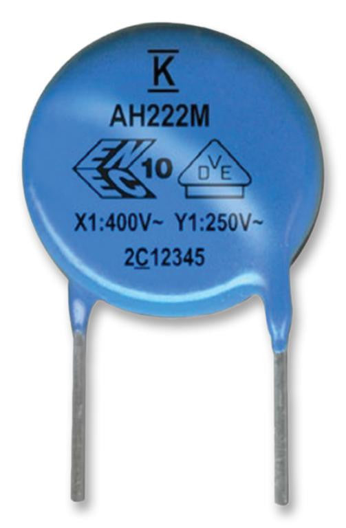 KEMET C941U332MUVDBA7317 Ceramic Suppression Capacitor, 3300 pF, 900 Series, &plusmn; 20%, X1 / Y1, 400 V, 250 V