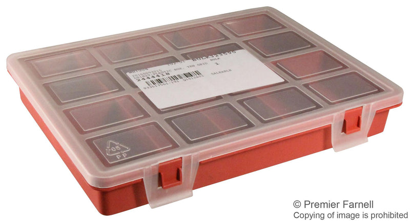DURATOOL D01829 Box, 10-Grid, Plastic, General Purpose Storage, 35mm Height, 240mm Width, 180mm Depth