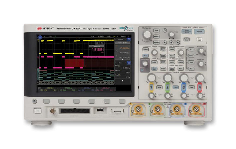 KEYSIGHT TECHNOLOGIES MSOX3034T Oscilloscope, InfiniiVision 3000T X-Series, 4+16 Channel, 350 MHz, 5 GSPS, 4 Mpts, 1 ns