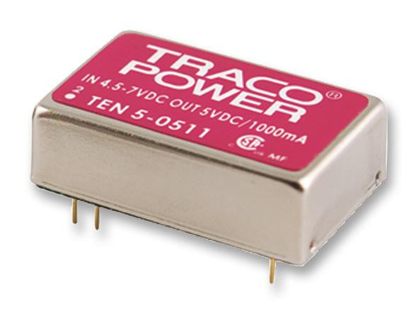 TRACOPOWER TEN 5-2413 Isolated Board Mount DC/DC Converter, Metal Case, 1 Output, 6 W, 15 V, 400 mA