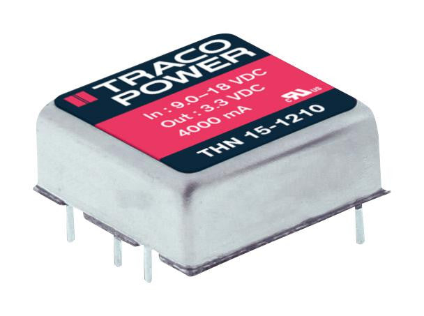 TRACOPOWER THN 15-1211 Isolated Board Mount DC/DC Converter, Metal Case, 1 Output, 15 W, 5 V, 3 A