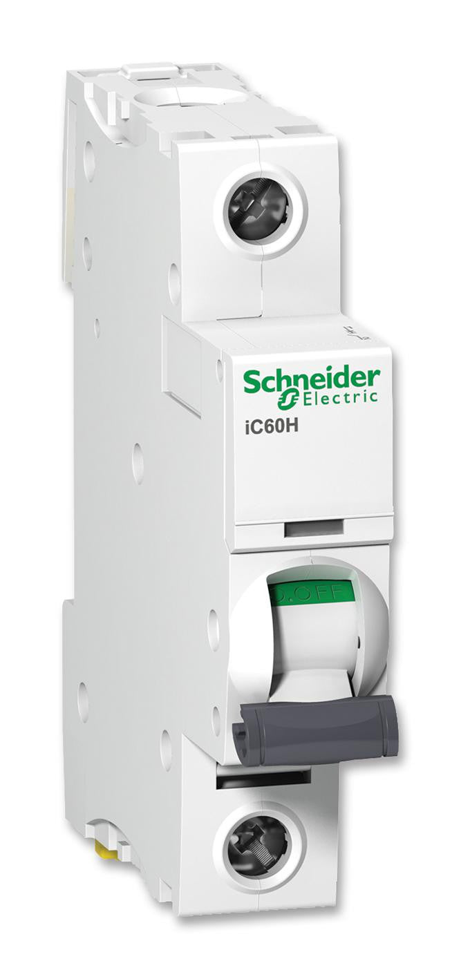 SCHNEIDER ELECTRIC A9F55106 Thermal Magnetic Circuit Breaker, iC60H Series, 240 VAC, 72 VDC, 6 A, 1 Pole, DIN Rail