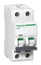 SCHNEIDER ELECTRIC A9F55206 Thermal Magnetic Circuit Breaker, iC60H Series, 440 VAC, 133 VDC, 6 A, 2 Pole, DIN Rail