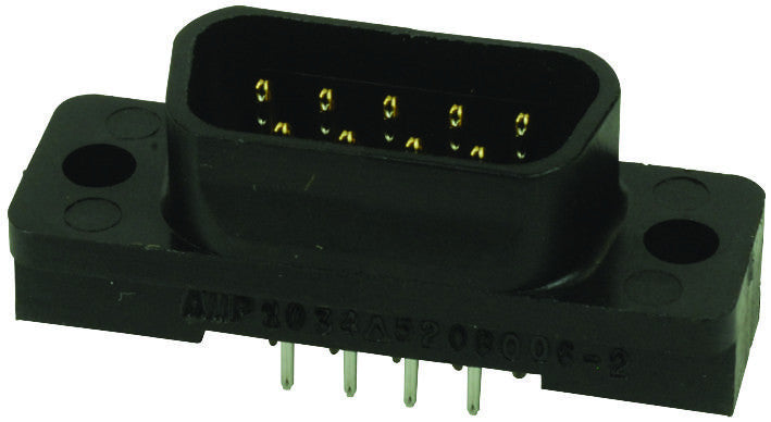 AMP - TE CONNECTIVITY 5208006-2 D Sub Connector, 9 Contacts, Plug, DE, AMPLIMITE HD-20 Series, PET (Polyester) Body, Through Hole