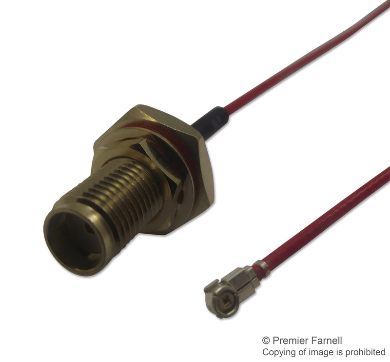 MULTICOMP MC000818 RF / Coaxial Cable Assembly, SMA Bulkhead Jack, U.FL Plug, 90&deg;, 1.37mm, 50 ohm, 3.937 ", 100 mm