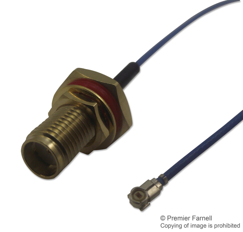 MULTICOMP MC000824 RF / Coaxial Cable Assembly, SMA Bulkhead Jack, U.FL Plug, 90&deg;, 1.37mm, 50 ohm, 3.937 ", 100 mm