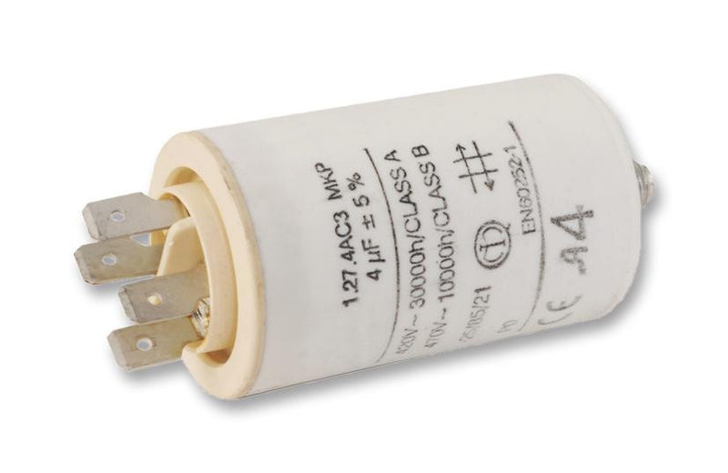 KEMET C276CC35300AA0J Film Capacitor, 30 &micro;F, C27 Motor Run Series, 470 V, Quick Connect, Snap-In, &plusmn; 5%, 15 V/&micro;s