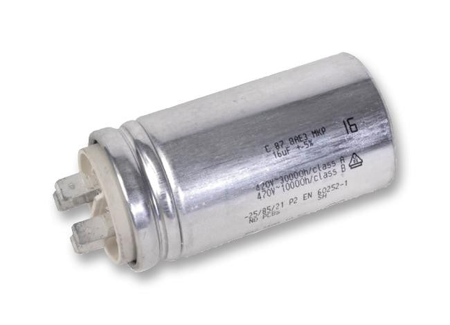 KEMET C878BF35400SA0J Film Capacitor, 40 &micro;F, C87 Motor Run Series, 500 V, Quick Connect, Snap-In, &plusmn; 5%, 20 V/&micro;s