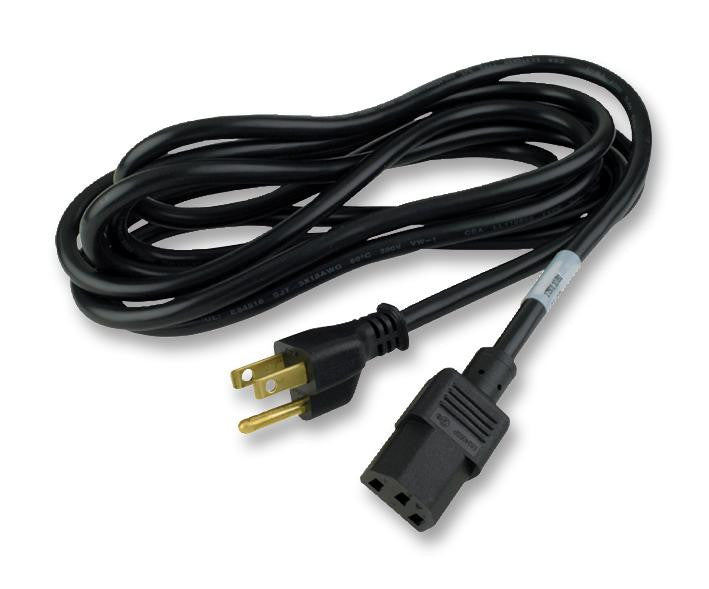 VOLEX 17567 10 C3 Mains Power Cord, NEMA 6-15P, IEC 60320 C13, 9.8 ft, 2.997 m, Black