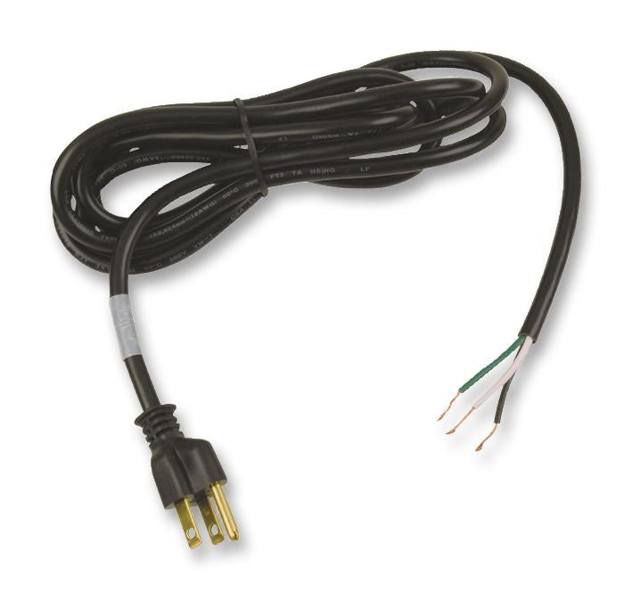 VOLEX 17419 Mains Power Cord, NEMA 5-15P, Free Ends, 9 ft, 2.743 m, Black