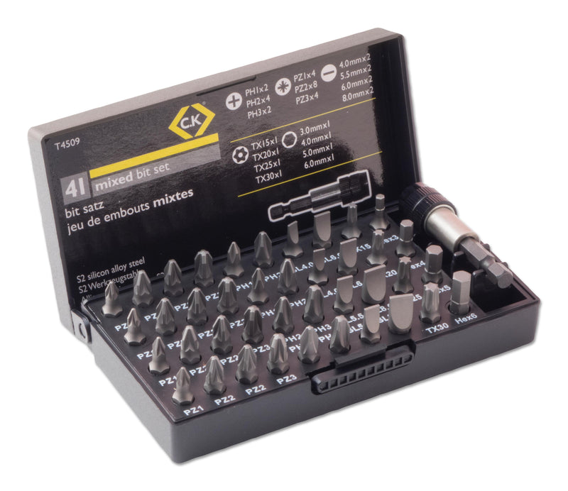 CK TOOLS T4509 SCREWDRIVER BIT SET, 41PCS