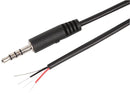 CLIFF ELECTRONIC COMPONENTS FC68122C 3.5mm 4 Pole Jack Plug to Free / Stripped Ends, 2m Black